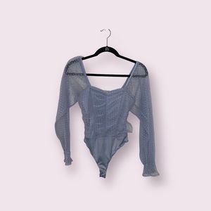 Powder Blue puffy sleeved Blashe blouse